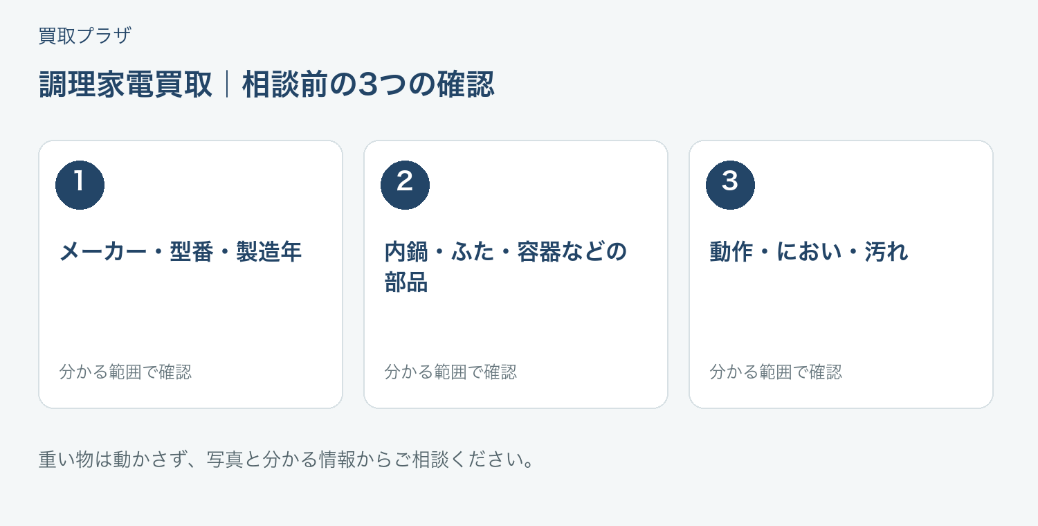 福岡市 調理家電買取の相談前チェック